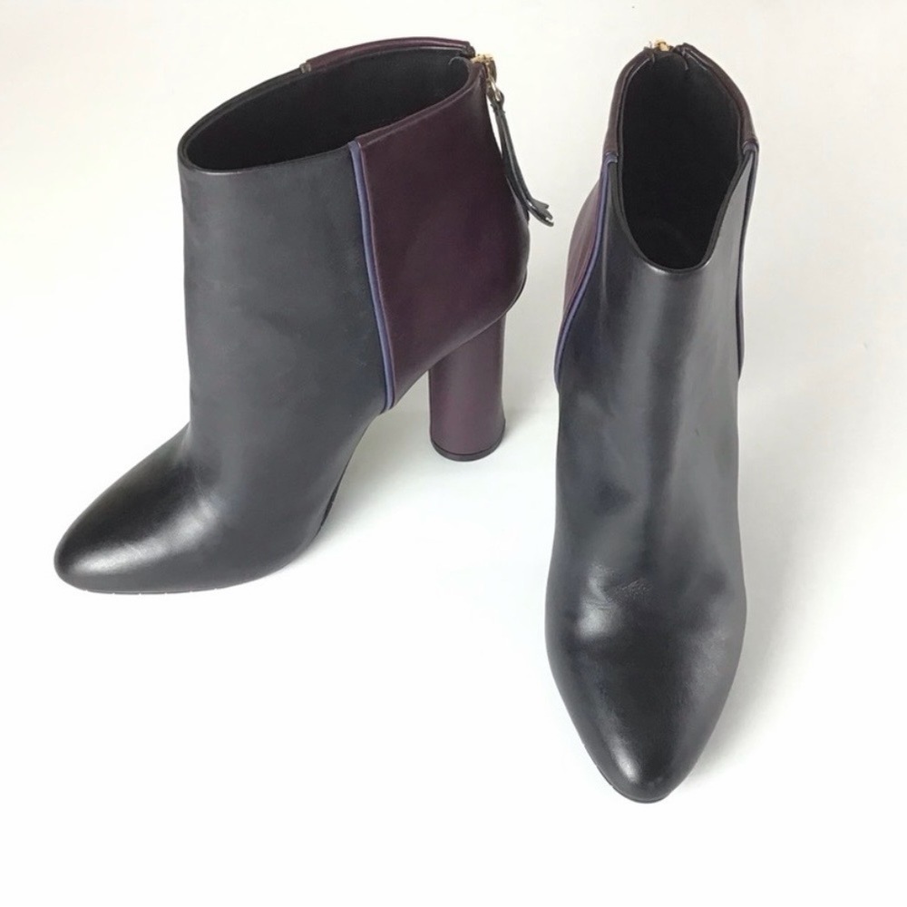 CAbi Bissett Black and Purple Ankle Boots